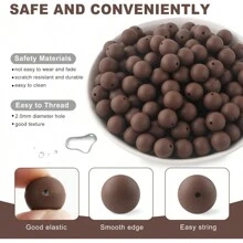 30 peças/20 peças 12mm/15mm Contas de Silicone, Usadas para Fabricação de Chaveiros, Contas Solta de Silicone para Fabricação de Pulseiras e Colares, e Contas de Silicone Circular para Canetas