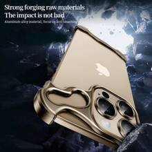 奢华外星人铝合金无边框手机壳适用于 iPhone 16 Pro Max 16 Plus 金属镜头防震保护套适用于 iPhone 16 Pro 适合家人、朋友、孩子、生日、春季、节日、男朋友、女朋友、情人节的礼物 - 金色 - 查看 6