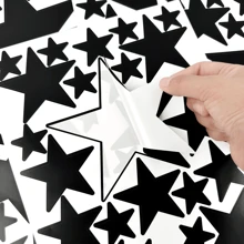 50 vellen zwarte stervormige muurstickers, geschikt voor het decoreren van slaapkamers, woonkamers, jongenskamers, kinderkamers, babykamers, woonstickers, binnenbehang, PVC-muurschilderingen, kamerdecoratie, wanddecoratie, badkamerdecoratie, slaapkamerdecoratie, kamerdecoratie, spullen voor woonkamerdecoratie, huisdecoratie, woondecoratie, behang voor woonkamer, gepersonaliseerde stickers
