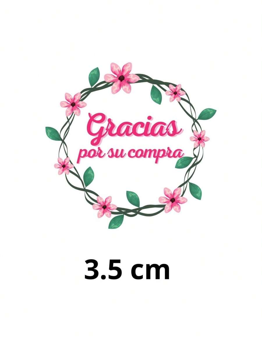 120 Circular Labels Thank You For Your Purchase Adhesive Labels - 玫紅色 - 查看 1