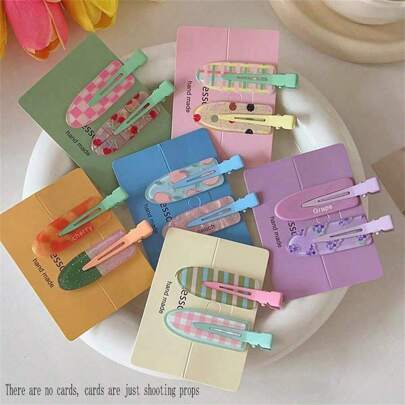 قطعتان من مشابك الشعر الملونة بألوان الدوبامين على شكل فواكه للنساء في الصيف، جميلة وخالية من الآثار، مفيدة لتثبيت الغرة والجوانب وإضافة لمسة شخصية لأسلوبك، مناسبة للاستخدام اليومي والمكياج والتصوير والتنقل، مشابك شعر، أدوات مدرسية، إكسسوارات شعر، إكسسوارات رأس، إكسسوارات شعر للنساء