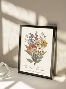 1 件无框诞生花束，送给妈妈的奶奶花园印刷品，送给奶奶的家庭花束礼物，送给奶奶的母亲节礼物 - 彩色 - 查看 4