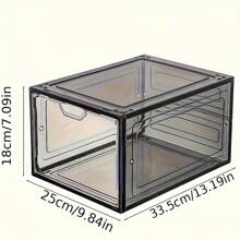 Folding Shoe Box With Door, Plastic Dustproof Shoes Storage Box, Stackable Shoe Collection Display Container, Household Space Saving Storage Organizer For Bedroom, Bathroom, Office, Entryway, Hallway, Closet, Wardrobe, Home, Dorm
