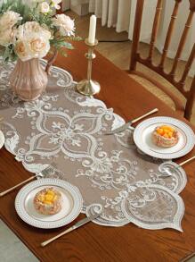 1 قطعة من طاولة الجري المطرزة 100% بوليستر، مقاومة للبقع والحرارة، مناسبة للمطبخ وطاولة الطعام والخزانة والمكتب والخزانة والغرفة المعيشية والنوم، ديكور المنزل والمناسبات والأعراس والحفلات، متوفرة بأحجام متعددة - متعدد الألوان - مشاهدة 4