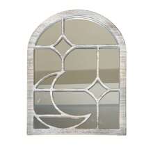 Mirror Wood Cathedral Window Pane Mirror - Arched Window Mirror For Living Room And Entryway Wall Decor, Windowpane Mirrors That Look Like Windows Best Gifts E-I-D - Multicolor - View 9