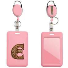 Cartoon Letter Card Sleeve ID Card Bus And Subway Access Work Permit Card Sleeve Staff Employee Pass Keychain With Retractable Rope For Work Id Card Dual-Sided Work Badge Holder - Pink - View 21