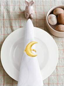 4 Pcs Crescent Moon Napkin Rings, Holiday & Daily Family Gathering, Hotel Tabletop Decor - Multicolor - View 5