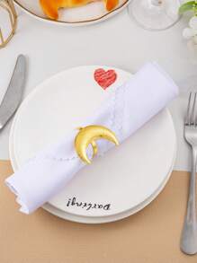 4 Pcs Crescent Moon Napkin Rings, Holiday & Daily Family Gathering, Hotel Tabletop Decor - Multicolor - View 4