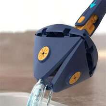 360 Grad drehbarer & einstellbarer Spinnwischer, Dreieck-Wischmopp mit langem Griff, professioneller Wischmopp mit langem Griff zum Fensterputzen für Boden/Decke/Ecken/Glas/Auto