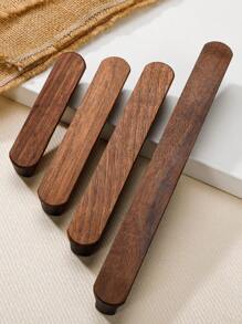 2 Peças Puxador de Gaveta de Madeira Natural, Maçanetas Redondas de Gabinete/Armário de Madeira de Nogueira