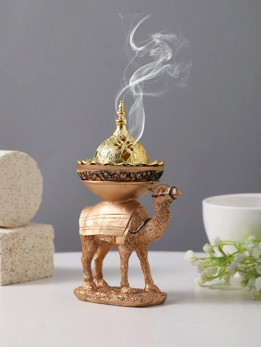 1 件树脂创意立式骆驼雕像香炉，适合客厅、书房、卧室、餐厅的家居装饰，拉玛节、情人节、母亲节、感恩节，最佳节日礼物拉玛 - 彩色 - 查看 1