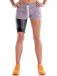1pc Nylon Sports Thigh Support Thigh Sleeve Compression Brace For Men Women Exercise Cycling Knee Leg Pad. - Black - View 5