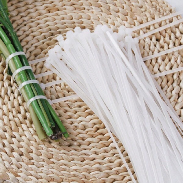20cm de largo, Amarre de plástico con cierre automático, Alambre para ramos, Cuerda de amarre desechable, 100 piezas