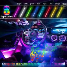 XWQHJW RGB LED Glow Car Interior Lamp Under Dash Footwell Seats Inside Lighting USB - 均碼 - 查看 2