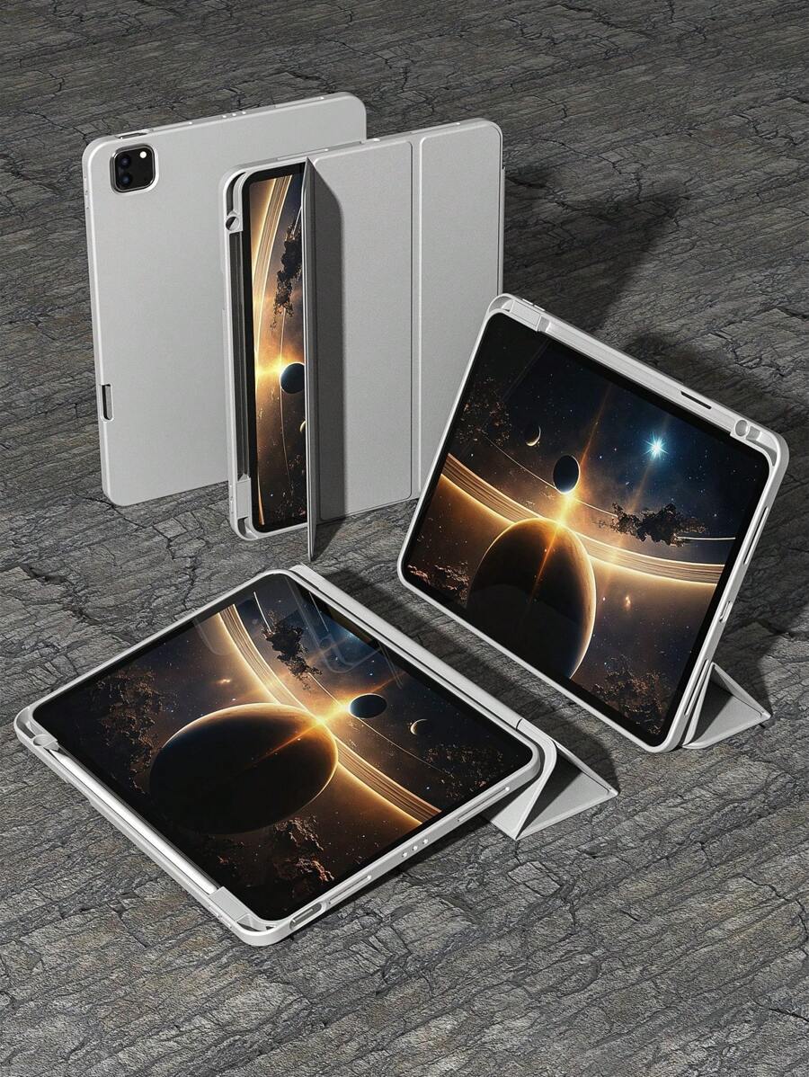 1 件柔软硅胶三折保护套，兼容 iPad 10.2 英寸第 7 代 (2019)/第 8 代 (2020)/第 9 代 (2021) 内部蜂窝散热设计，兼容 iPad 第 10 代 10.9 英寸 (2022) 内置笔槽，兼容 iPad Air4/Air5/Air11(M2) 2024 10.9 英寸防刮防滑 Pro 11 (2018/2020/2021/2022)-灰色