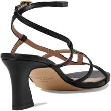 Cole Haan Cole Haan Amber Black Leather Ankle Strap Rounded Open Toe Block Heeled Sandals