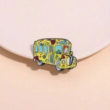 1pc Fun Yellow Bus Pin | Retro And Creative Accessories To Brighten Up Your Outfit! School