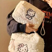 Sanrio 1pc Sanrio Hello Kitty Makeup Bag, Large Capacity Cosmetics Storage Pouch, Handbag, Desktop Organizer - Women's Day Gift,For Holiday Beach, Bathroom Collection, Bedroom Collection, Large Capacity