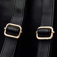 Women Backpack Leather Bag Fashion Luxury Elegant Casual Party Travel Waterproof Reinforced Adjustable Strap - Màu xanh hải quân - Xem 7