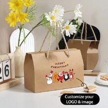 20pcs Customized Logo Personalized Paper Boxes With Rope, 20x10x13.5cm White Candy Box, Kraft Handmade Cookies, Incense, Dried Fruits, Chocolate Packaging Box, Handmade Candle Gift Box, Suitable For Wedding, Party, Birthday Gifts