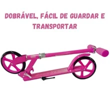 Patinete Crianças Jovens e Adultos Ajustável Rosa 100Kg