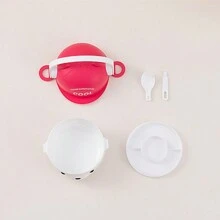 Caja de almuerzo portátil de doble capa con microondas caja de almuerzo encantadora para estudiantes de dibujos animados - Marrón - Ver 5