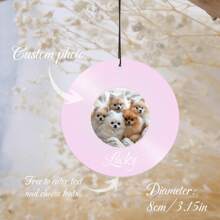 1 PIEZA Acrílico personalizado con foto y texto personalizado, disco de vinilo, disco de color rosa, morado, naranja, azul, decoraciones circulares personalizadas con foto, colgante para puerta de coche, colgante para días festivos, ideal para regalar a novias, amigos, familiares, padres para cumpleaños, días festivos, recuerdos - Multicolor - Ver 11
