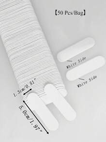 10/20/50/100/200片/包 一次性白色DIY迷你指甲锉 - 双面砂纸锉，适用于美甲和足疗 - 白色 - 查看 5