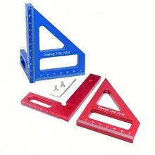 1 件 ProMaster 3D 多角度测量尺 - 符合人体工程学的双手三角划线器,用于精确的 45/90 度画线、斜接布局和木工项目 - 超细尖、塑料量角器,设计用于精确测量 - 紅色 - 查看 7
