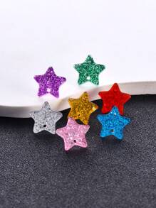 20pcs Geometric Star Shaped Transparent Shiny Sequins Multicolor Acrylic Earring Studs, DIY Jewelry Making Earring Components Accessories