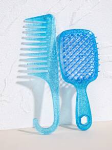 造型梳套装发刷空心宽齿梳头皮按摩梳透明闪光头皮按摩梳头发造型梳 1/2/3/5 件/套，宽齿梳，镂空发梳通风发刷，透明设计，适合美发师和化妆师