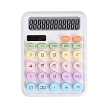 Morandi Colorful Calculator 12 Digits Large Dot Mechanical Keyboard School & Office Stationery Multineos - trắng - Xem 1