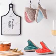 2 pièces de dessous de plat en silicone résistant à la chaleur avec housse en tissu - polyvalent pour supports de casserole, dessous de plat pour micro-ondes/four, support de poignée de poêle, tapis de plan de travail de cuisine