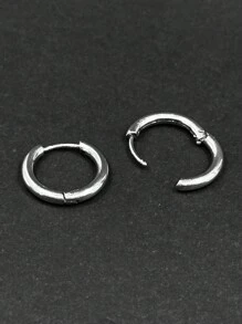 Pair Of Stainless Steel Hoop Earrings Various Sizes Round Antiallergic - M 1.5 cM - View 1