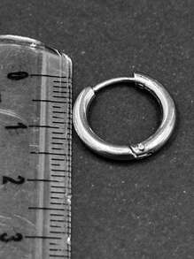 Pair Of Stainless Steel Hoop Earrings Various Sizes Round Antiallergic - M 1.5 cM - View 3