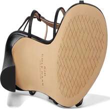 Cole Haan Cole Haan Amber Black Leather Ankle Strap Rounded Open Toe Block Heeled Sandals
