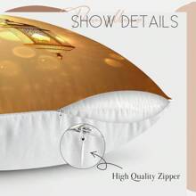 1 Pc Ramadan Lantern Print Decorative Throw Pillow Cover, 45*45cm
