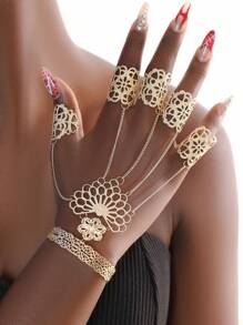 Bijoux À La Main De Style Hip Hop Bracelet De Bague De Doigt Exagéré Style Punk Gothique