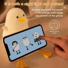 Cute Animal Bedside Lamp Soft Silicone Night Light LED Dimmable Squishy Duck Lamp USB Rechargeable Duck Night Light