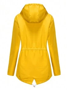 Spring And Autumn Long Sleeve Waterproof Windbreaker For Women With Hat, Outdoors Thin Jackets