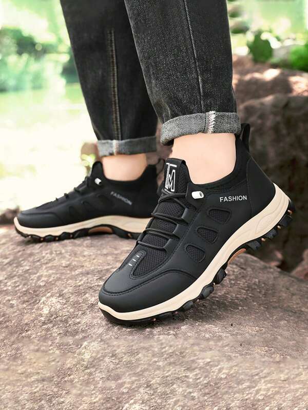Men's Fashionable Versatile Patchwork Casual Shoes, Comfortable Non-Slip Durable Outdoor Running Sneakers