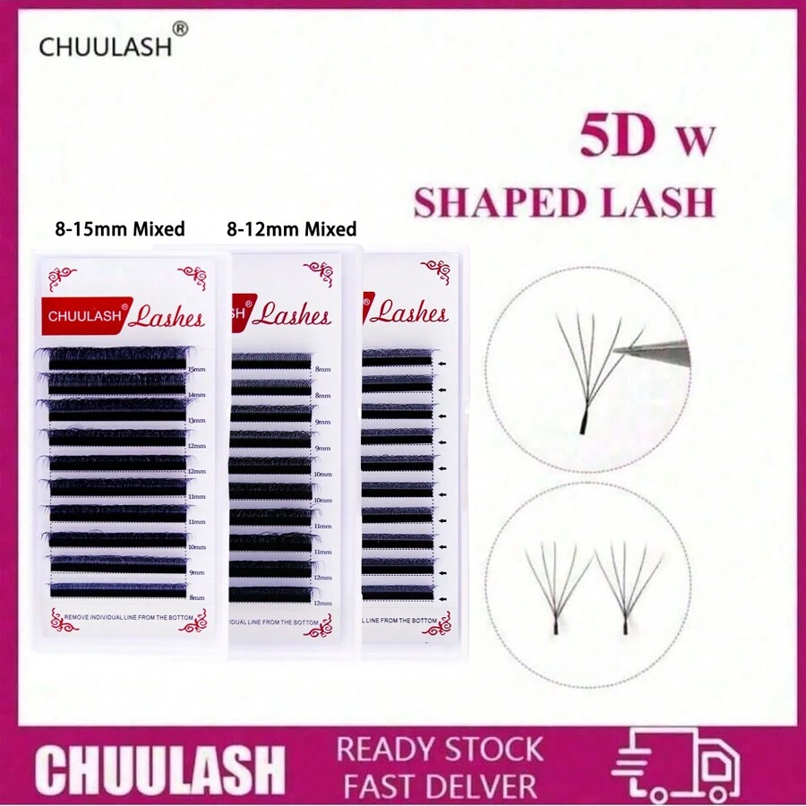 CHUULASH 5D W Shape Mi Cong C/D, Lưới Dệt Tự Động Hình Cỏ 5 Lá Nở Ngay Lập Tức, Bộ 10 Hàng Siêu Mềm - C - Xem 1