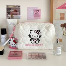 Sanrio 1pc Sanrio Hello Kitty Makeup Bag, Large Capacity Cosmetics Storage Pouch, Handbag, Desktop Organizer - Women's Day Gift,For Holiday Beach, Bathroom Collection, Bedroom Collection, Large Capacity