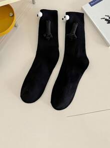 1 Đôi Tất Cầm Tay Từ Tính Cặp Đôi Tất Cầm Tay Dễ Thương Thể Thao Thu Đông Thoải Mái Và Thoáng Khí Tất Nghệ Thuật Tất Giữa Bắp Chân Tất Ngắn Tất Thời Trang Nam Tất Trung Tính Tất Vui Vẻ Quà Tặng Vui Nhộn Cá Nhân Sáng Tạo Tất Hoạt Hình - màu đen - Xem 7