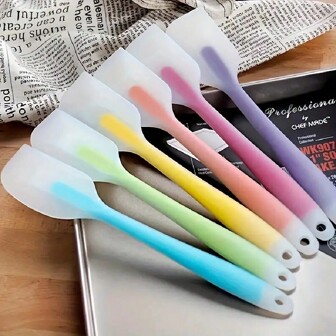 1/3/6 piezas, Espátula de silicona, Espátula de silicona mini, Espátula para mermelada de fruta, Espátula resistente a altas temperaturas para cremas, Herramientas para mezclar y hornear, Utensilios de cocina, Artículos esenciales de apartamento