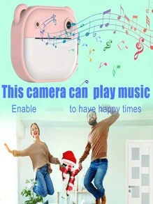 Thermal Print Camera Camera Instant Print 1080P Dual Lens Digital Camera One-Touch Printable Camera 2 Inch Screen Built-In Battery Thermal Printing Paper Birthday Christmas New Year Gifts