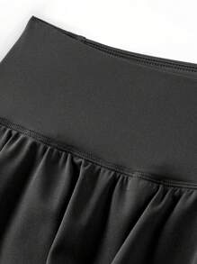 361degree Summer Workout Spring New Women Sports Yoga 2 In 1 Leggings Pants, High Waist, A-Line Asymmetrical Skirt Hem, Slimming, Comfortable, Suitable For Yoga, Fitness, Dancing, Sports, Quick-Dry, Can Be Worn Outdoors, Casual Daily Wear