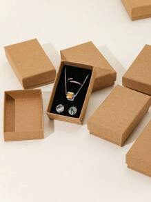 12pcs Simple & High-Grade Jewelry Packaging Box For Earrings, Rings, Necklaces, Pendants, Suitable For Holiday Gifts Packaging Back To School