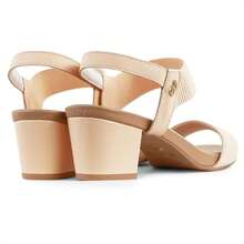 ORIGINAL Women's Usaflex Block Heel Elastic Sandal With INVOICE And WARRANTY - CREME / BEGE - 查看 2