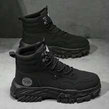Boots Men's Shoes 2024 New High Help Work Shoes Anti-Slip Wear Thick Soled Casual Shoes Fashion Men With All Fashion Shoes - 黑色 - 查看 11